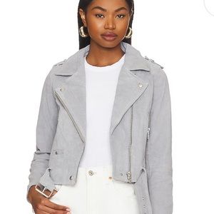 BLANKNYC Suede Moto Jacket Cloud Gray XS
